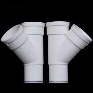 pvc排水管内外插接头 斜三通排水管延长接头缩口三通50 75 110mm