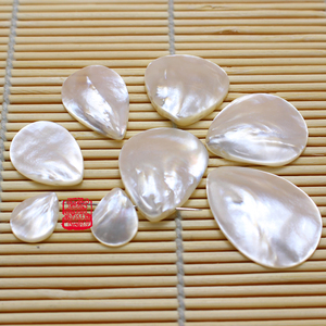 天然深海白蝶贝 六款水滴贝壳横穿孔 diy饰品手工耳环吊坠材料