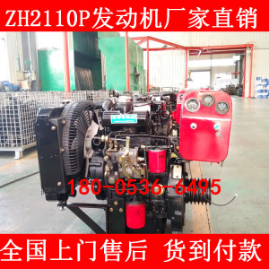 山东潍坊柴油发动机 双缸ZH2110P总成直连法兰皮带轮28KW38马力