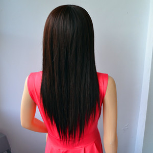 假发女士中长款直发齐刘海长碎发批发价包邮亚光高温丝长发直发