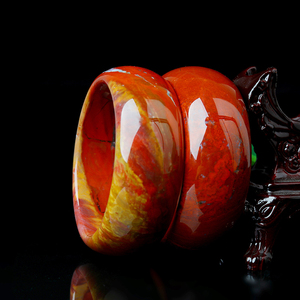 天然蒙古战国红蓝纹玉石手镯樱花玛瑙烟玉龙血石单珠摆件手串