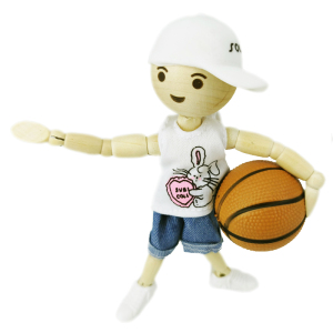 梧棣木人可爱表情人形木偶人关节活动手办玩具圆大头木头人阿明