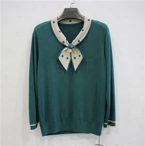 格莱蒂尔gm-133112女天丝毛衣2021春季新款休闲显瘦v领套头针织衫