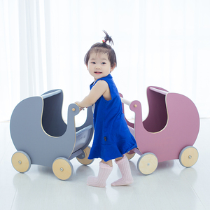 德国品牌木制宝宝学步车娃娃婴儿车防侧翻手推车助步学走路玩具车