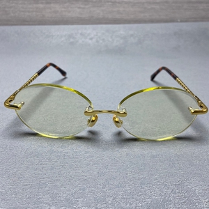 天然竹叶青石头镜东海原矿纯水晶眼镜椭圆形高清无框养目防辐射潮