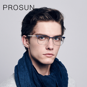 保圣眼镜框男近视眼镜商务半框镜架可配镜片近视镜pj7035