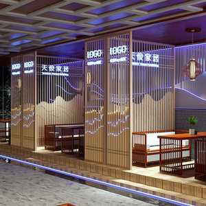 饭店包间隔断铁艺屏风餐厅卡座包厢餐饮火锅烤肉店隔断墙定制隔墙