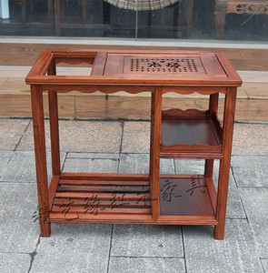 红木家具缅甸花梨茶水柜电磁炉烧茶柜大果紫檀可移动泡茶桌茶水架