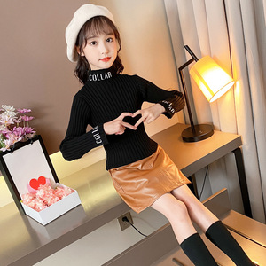 十岁女孩高领毛衣