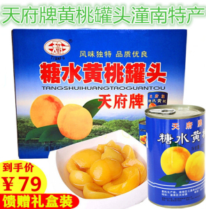 重庆潼南特产天府牌黄桃罐头水果糖水烘焙休闲零食馈赠礼盒装包邮