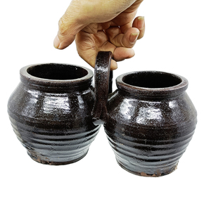 双头油盐罐老式传统油盐坛子复古调料罐土陶调料盒调味罐盐罐子