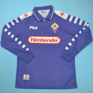 98-99佛罗伦萨球衣 复古长袖足球服 巴蒂斯图塔 fiorentina主场紫