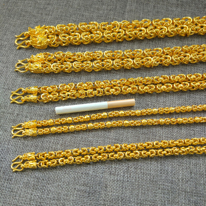 金店同款霸气黄金龙骨项链男9999足金包银大金链子纯金首饰不掉色