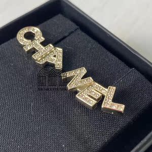 moniquebuyer 香奈儿chanel经典水钻金字母cha nel logo耳钉耳环