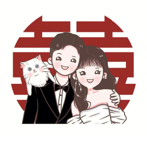 q版手绘情侣头像结婚照全家福真人物形象约稿设计照片漫画结婚礼