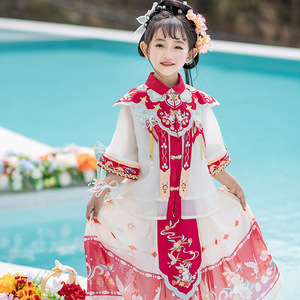 佐木花仙子2022新女童夏装儿童超仙中国风汉服可爱古风古装连衣裙