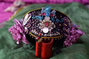 甄嬛传古装头饰套装旗头帽钿子影楼写真剧组道具帽子发饰