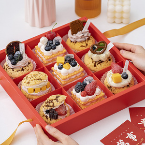 甜品包装盒玛芬纸杯蛋糕盒爆浆泡芙麻薯曲奇饼干盒子烘焙手提礼盒