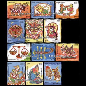 印度2011 星座12全 外国邮票