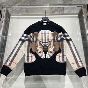 现货burberry博柏利 22新款 格纹泰迪小熊印花套头卫衣 8049567