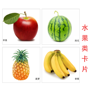 水果类卡片 语言发育迟缓学习康复教具自闭症训练认知名词卡片