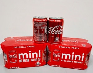 香港进口饮料太古系列迷你可口可乐原味200ml*6罐 迷你罐装汽水