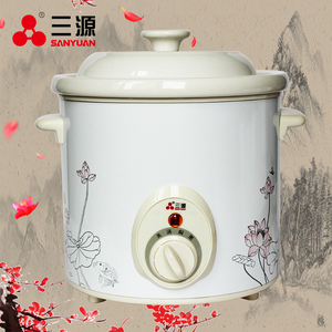 三源TGJ15-BA1机械白瓷电汤锅1.5L电炖锅小容量煮粥煲汤电子瓦锅