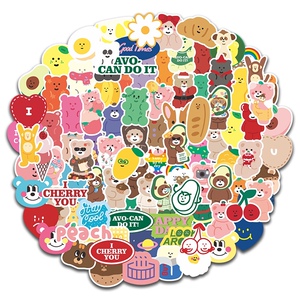 100张入 彩色小熊软糖防水收纳盒文具手机电脑水杯行李箱手账贴纸