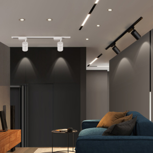 led吊顶射灯商用店铺商用超亮家用导轨式极简cob聚光背景墙轨道灯