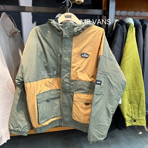 新款vans范斯男子休闲运动保暖连帽薄棉夹克外套vn0a7yj7kcz