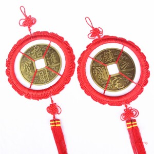 中式大铜钱挂件搬家乔迁房间挂饰合金风水挂饰客厅