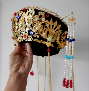 甄嬛传如懿传同款清朝头饰旗头皇后娘娘贵妃格格头饰钿子帽子发饰