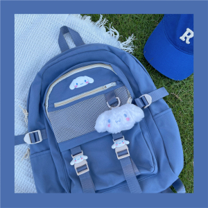 【黑猫家】日系蓝色玉桂狗双肩包可爱背包ins大容量中学生书包女