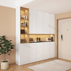 定制家用门口鞋柜玄关柜一体靠墙2022新款爆款进门入户实木酒柜