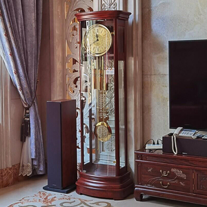 欧式客厅落地钟表实木装饰复古摆钟创意现代轻奢落地大座钟hg519