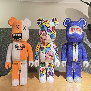 801人付款淘宝手工贴钻bearbrick暴力熊积木熊潮牌粘钻流公仔玩偶手办
