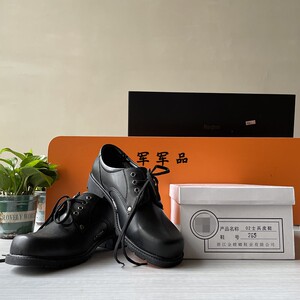 正品02士兵皮鞋大头休闲皮鞋义务兵正宗皮鞋系带大头鞋外贸黑皮鞋