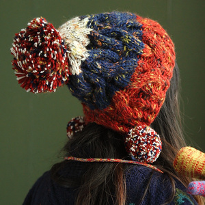 【双11全球狂欢节】毛线帽子女士秋冬季潮保暖加厚保暖护耳帽韩