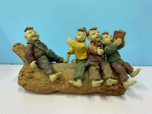 手工陶艺 创意泥人 陶土娃娃人物 陶瓷娃 陶人泥塑摆件 定制