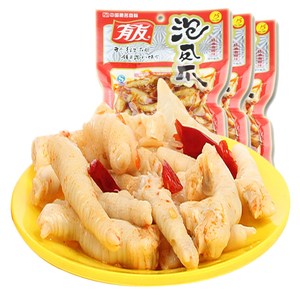 有友 泡凤爪390克 红油泡椒味鸡爪 重庆特产零食小吃