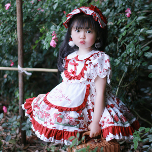 原创正版洛丽塔女童公主裙草莓甜美可爱短袖连衣裙洛丽塔小裙子夏