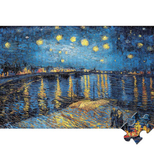 拼图1000梵高星空 隆河星夜 罗纳河畔的星夜 油画益智礼物