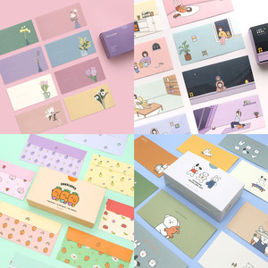 韩国pinkfoot动物ins可爱卡通信封套装礼物券卡纸袋现金红包96张