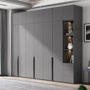 衣柜家用卧室组合现代简约环保实木轻奢极简风整体大衣橱全屋定制