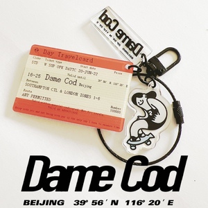DameCod 英国车票原创亚克力钥匙扣品牌书包配件挂饰创意设计挂件