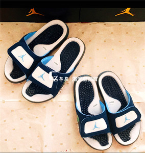 air jordan hydro xiii aj13海军蓝白蓝夏日运动凉拖鞋684915-401