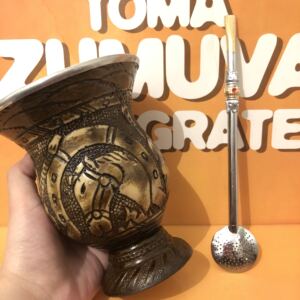 chimarrao巴西进口马黛茶专用原木杯马黛茶杯超大容量 送吸管