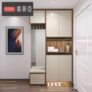 定制金 索菲亚全屋简约现代鞋帽柜组装入户柜定制客厅玄关柜鞋柜