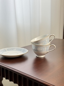 日本正品Noritake则武婚纱系列lecewood粉色蓝色咖啡杯马克杯水杯