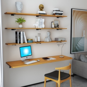 墙上置物架实木搁板隔板墙壁书架一字搁板客厅厨房创意壁挂收纳架